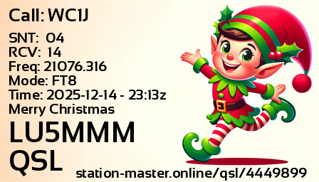 QSL Card for LU5MMM QSO with WC1J