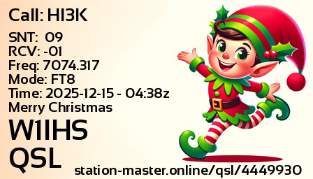 QSL Card for W1IHS QSO with HI3K