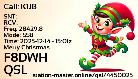 QSL Card for F8DWH QSO with K1JB