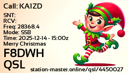 QSL Card for F8DWH QSO with KA1ZD