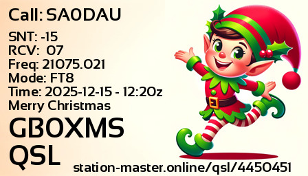 QSL Card for GB0XMS QSO with SA0DAU
