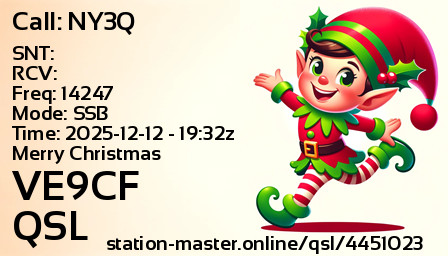 QSL Card for VE9CF QSO with NY3Q