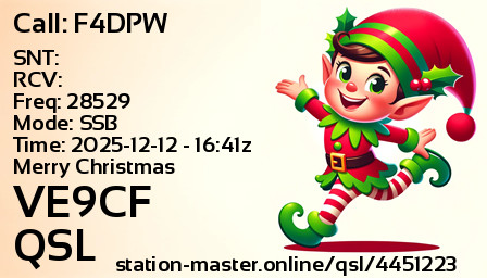 QSL Card for VE9CF QSO with F4DPW