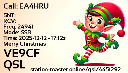 QSL Card for VE9CF QSO with EA4HRU