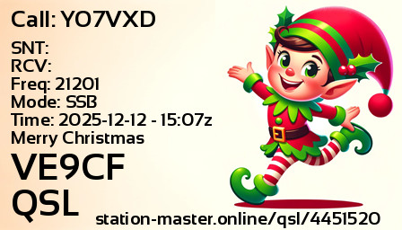 QSL Card for VE9CF QSO with YO7VXD