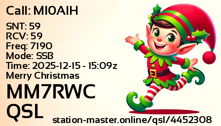 QSL Card for MM7RWC QSO with MI0AIH
