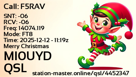 QSL Card for MI0UYD QSO with F5RAV