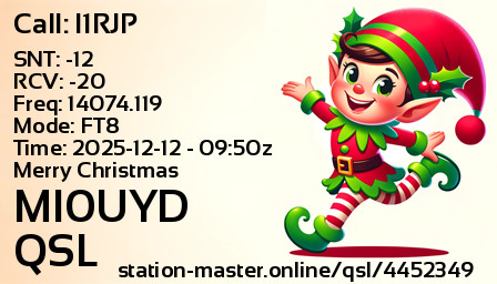 QSL Card for MI0UYD QSO with I1RJP