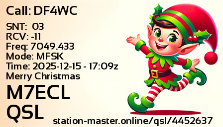 QSL Card for M7ECL QSO with DF4WC