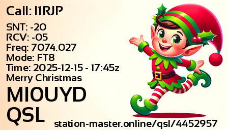 QSL Card for MI0UYD QSO with I1RJP