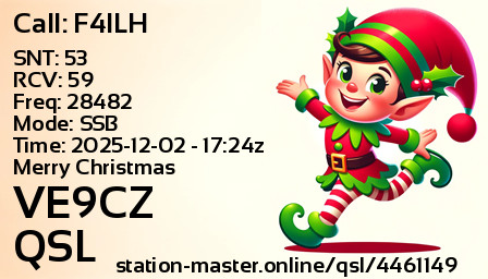QSL Card for VE9CZ QSO with F4ILH