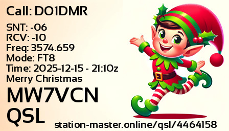 QSL Card for MW7VCN QSO with DO1DMR