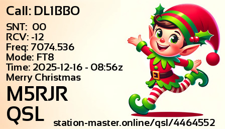 QSL Card for M5RJR QSO with DL1BBO