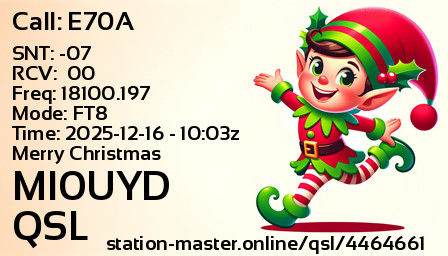 QSL Card for MI0UYD QSO with E70A