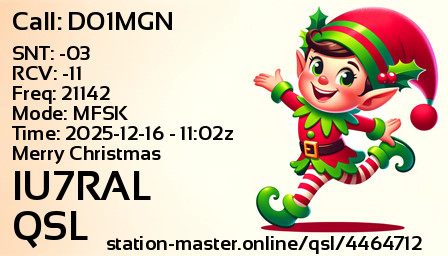QSL Card for IU7RAL QSO with DO1MGN