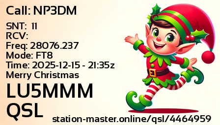 QSL Card for LU5MMM QSO with NP3DM