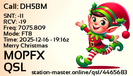 QSL Card for M0PFX QSO with DH5BM