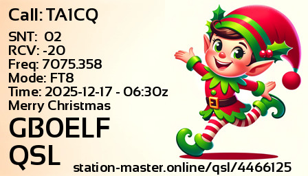 QSL Card for GB0ELF QSO with TA1CQ