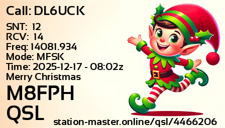 QSL Card for M8FPH QSO with DL6UCK