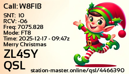 QSL Card for ZL4SY QSO with W8FIB