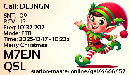 QSL Card for M7EJN QSO with DL3NGN