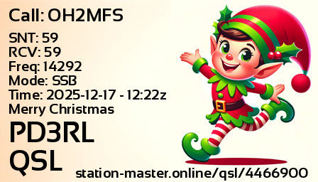 QSL Card for PD3RL QSO with OH2MFS