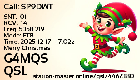 QSL Card for G4MQS QSO with SP9DWT