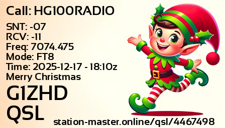 QSL Card for G1ZHD QSO with HG100RADIO