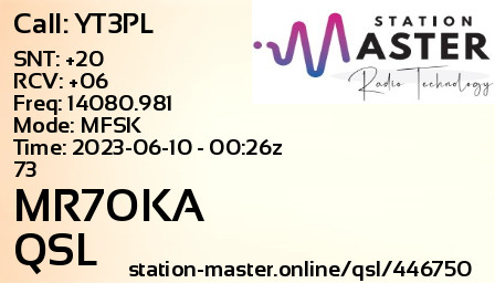 QSL Card for MR7OKA QSO with YT3PL