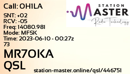 QSL Card for MR7OKA QSO with OH1LA