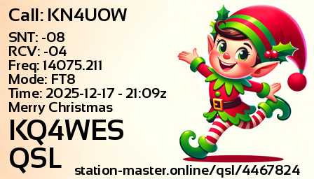 QSL Card for KQ4WES QSO with KN4UOW