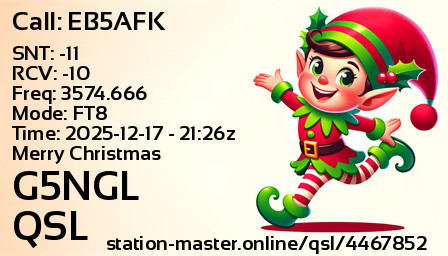 QSL Card for G5NGL QSO with EB5AFK