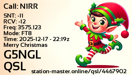 QSL Card for G5NGL QSO with N1RR