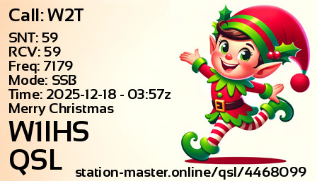 QSL Card for W1IHS QSO with W2T