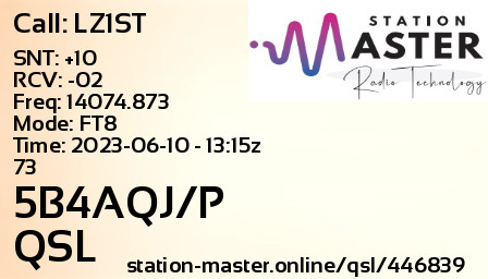 QSL Card for 5B4AQJ/P QSO with LZ1ST