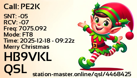 QSL Card for HB9VKL QSO with PE2K