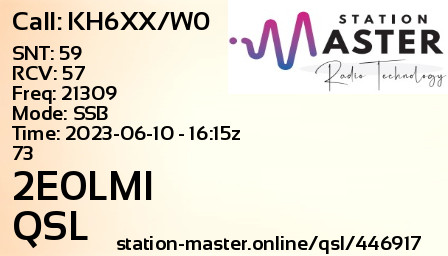 QSL Card for 2E0LMI QSO with KH6XX/W0