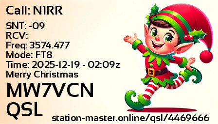 QSL Card for MW7VCN QSO with N1RR