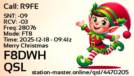 QSL Card for F8DWH QSO with R9FE