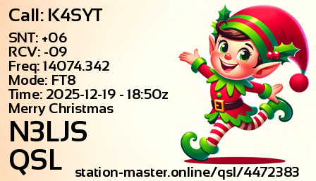 QSL Card for N3LJS QSO with K4SYT