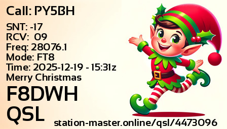 QSL Card for F8DWH QSO with PY5BH