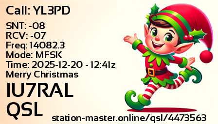 QSL Card for IU7RAL QSO with YL3PD