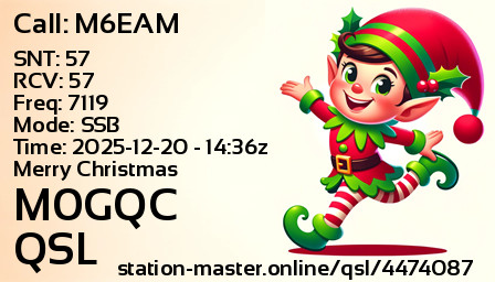 QSL Card for M0GQC QSO with M6EAM