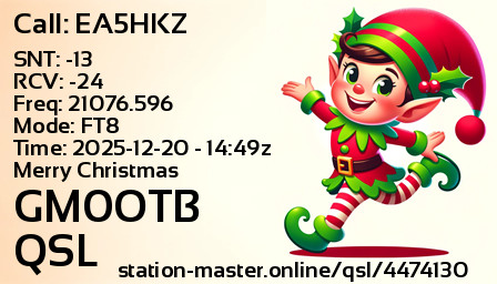 QSL Card for GM0OTB QSO with EA5HKZ