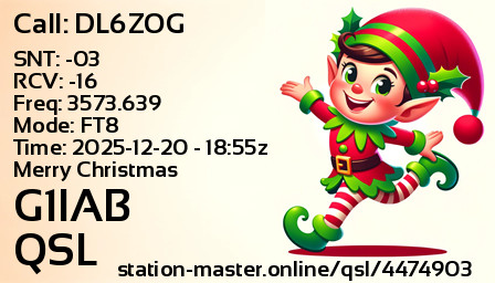 QSL Card for G1IAB QSO with DL6ZOG