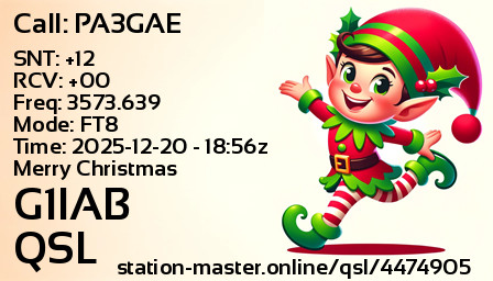 QSL Card for G1IAB QSO with PA3GAE