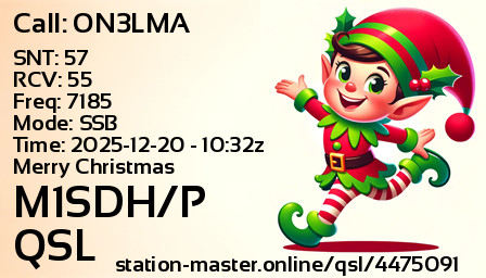 QSL Card for M1SDH/P QSO with ON3LMA