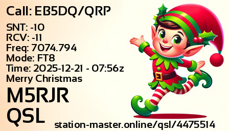 QSL Card for M5RJR QSO with EB5DQ/QRP