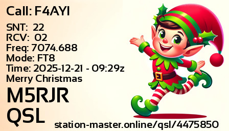 QSL Card for M5RJR QSO with F4AYI