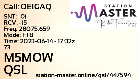 QSL Card for M5MOW QSO with OE1GAQ